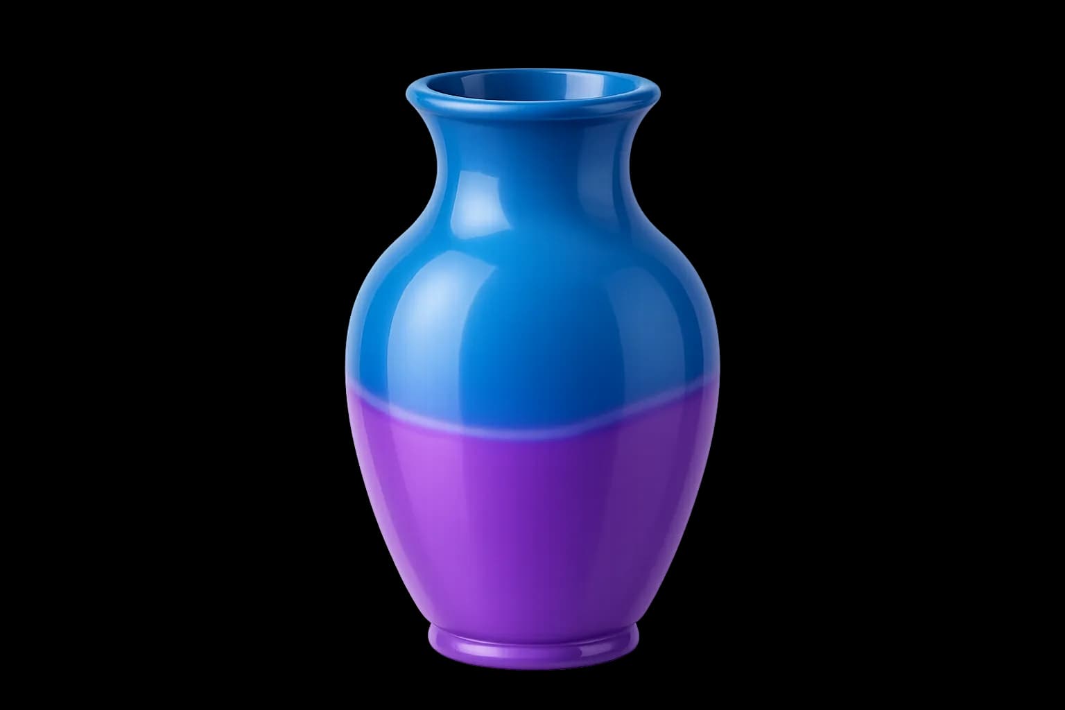Auréa blue and purple glass effect vase