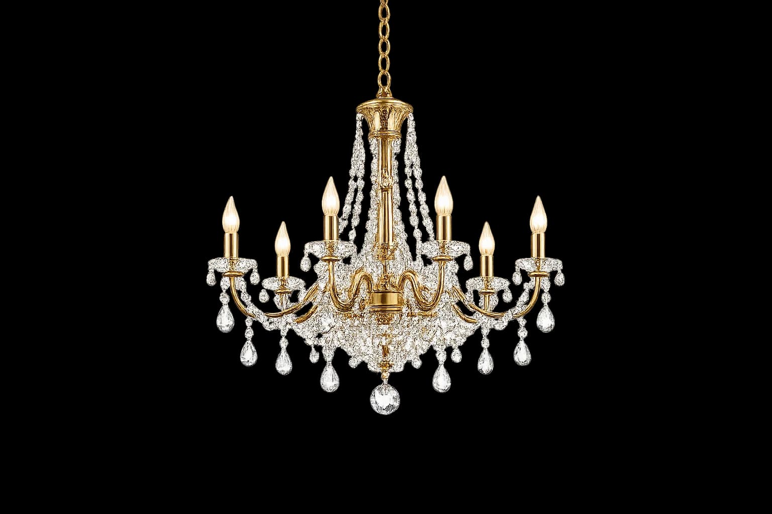 Gold crystal chandelier