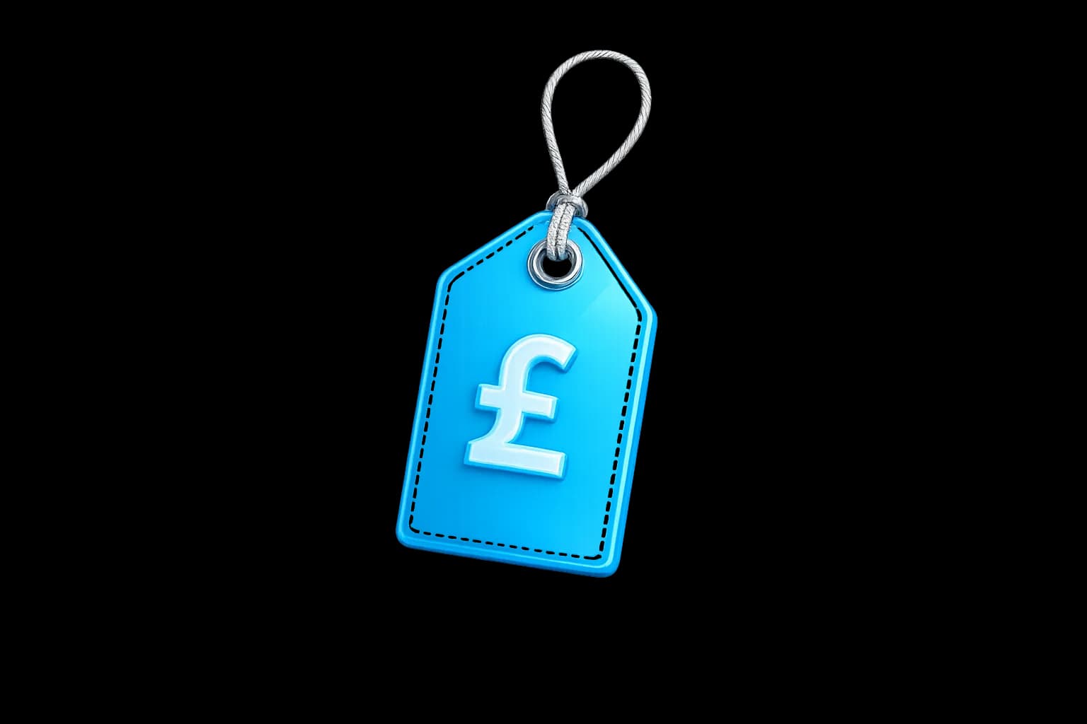 Blue glowing price tag